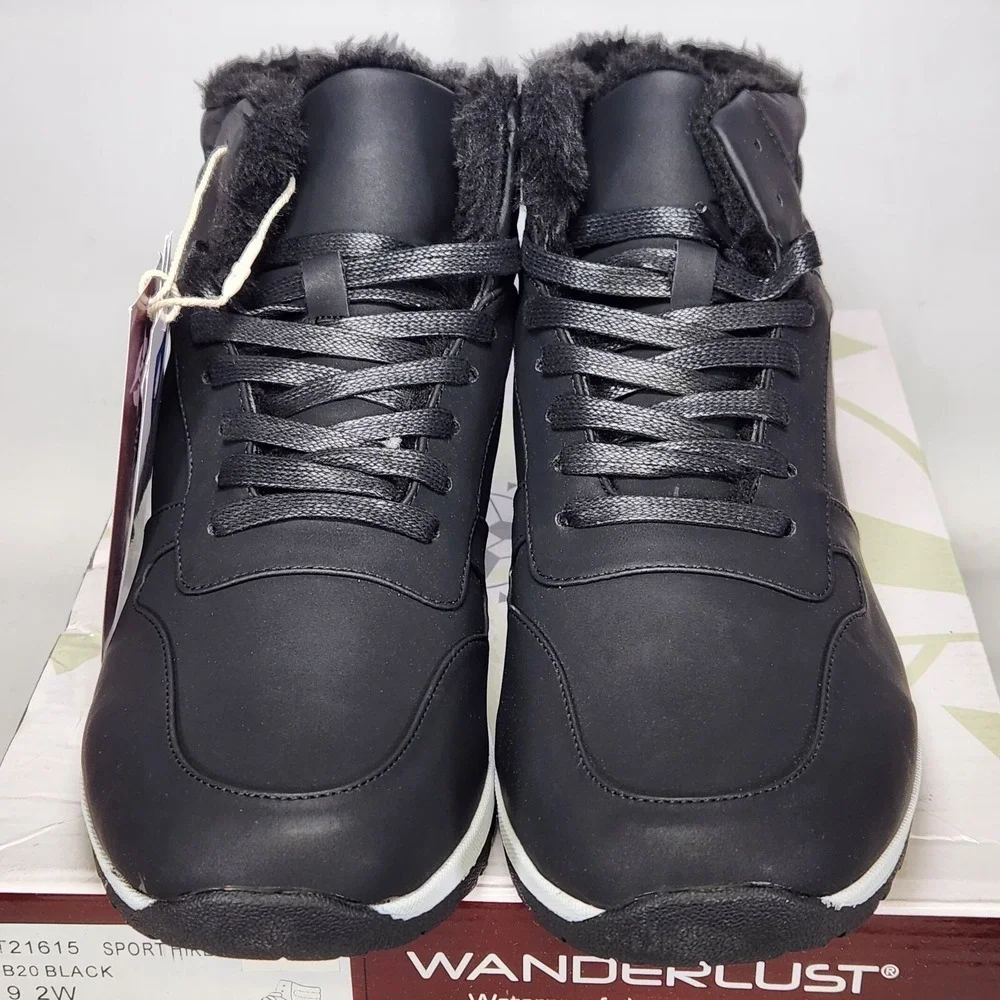 Wanderlust Sport Hiker Black Waterproof Faux Fur Lined Boots Women 9 2W T21615